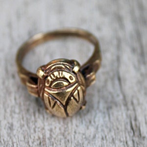 Sirius Lux - Scarab Jewelry - Art Deco Ancient Egypt Revival Scarab Ring - Good Luck Talisman - Brass - LIMITED SIZES
