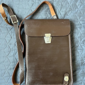 Soviet Leather Map Bag Russian Army Military Officer Tablet Case USSR