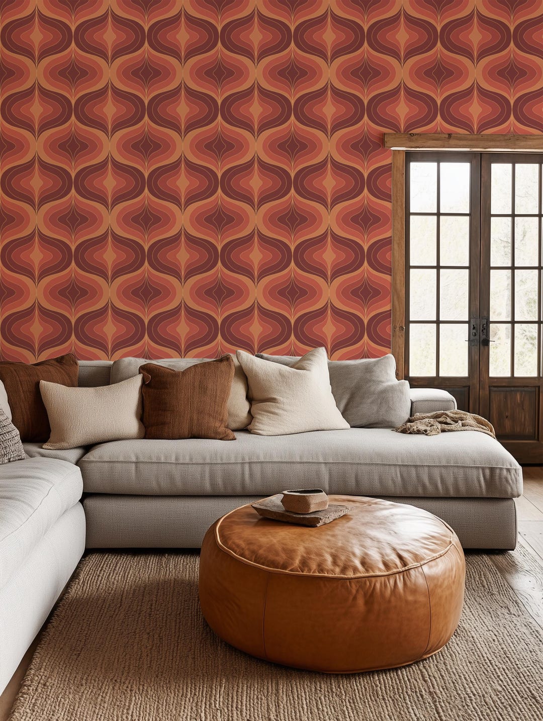 Burnt Orange Peel And Stick Wallpaper