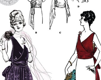 PRINTED PATTERN-  Gloria- Circa 1919 Evening Bodice- Bust 34- 1910s 1920s Wearing History