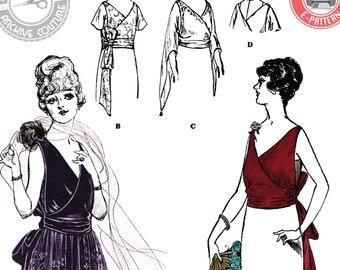 E-Pattern-  Gloria- Circa 1919 Evening Bodice- Bust 34- 1910s 1920s Wearing History PDF Download Pattern