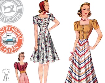 E-PATTERN- Circa 1939 Blouse, Skirt, Shorts & Girdle- 1930s 1940s- Wearing History PDF Vintage Sewing Pattern