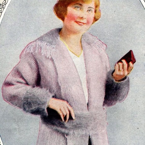 1910s WWI Heather Sweater Coat Knitting E-Pattern- PDF Knitting Pattern Download