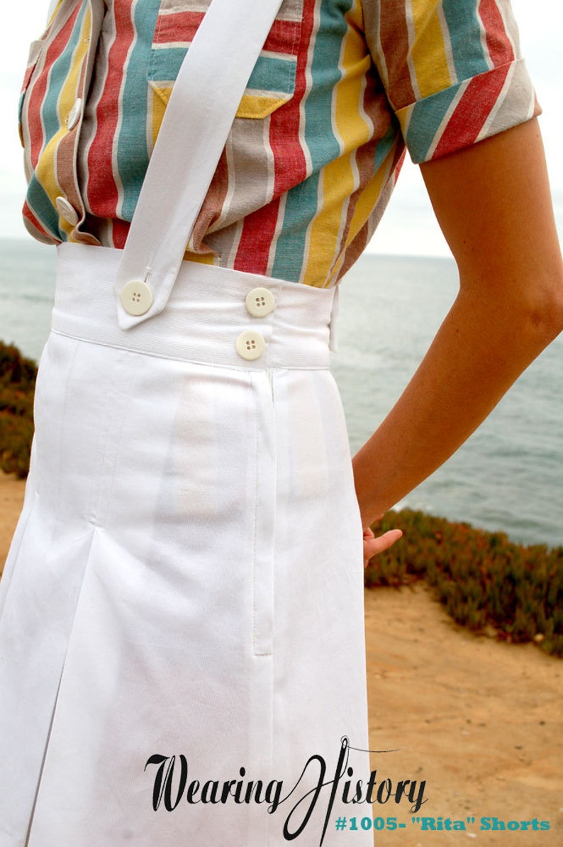 E-Pattern Rita Pleated Shorts Late 1930s 1940s Style Wearing History PDF Download image 5