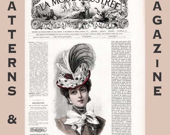 E-Pattern & E-Book- 1898 May 1st No 18 Issue of La Mode Illustree- INCLUDES PATTERNS- Victorian Fashion Sewing Magazine