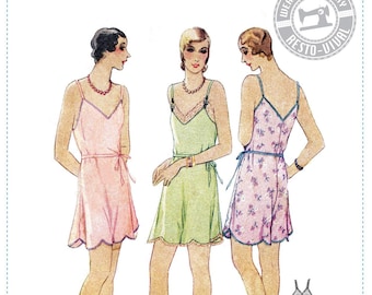 PRINTED PATTERN- Myrtle- Circa 1930 Combination Underwear Step In Teddy Pattern- Wearing History