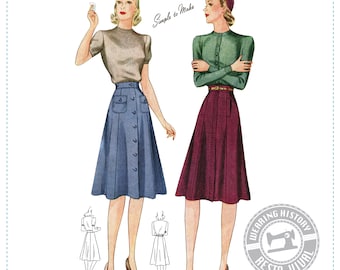 E-pattern 1940s rebecca Skirt Pattern Sizes | Etsy