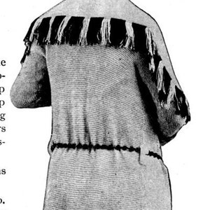 1910s WWI Knit Sweater with Fringe and Crochet Bag Knitting E-Pattern PDF Knitting Pattern Download image 2