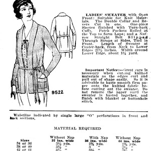 E-pattern Early 1920s SEWING PATTERN Knit Cardigan Sweater wearing ...