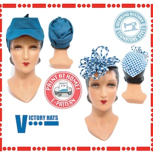 E-Pattern- 1940s WWII Victory Hat Pattern- Wearing History PDF Vintage Sewing Pattern