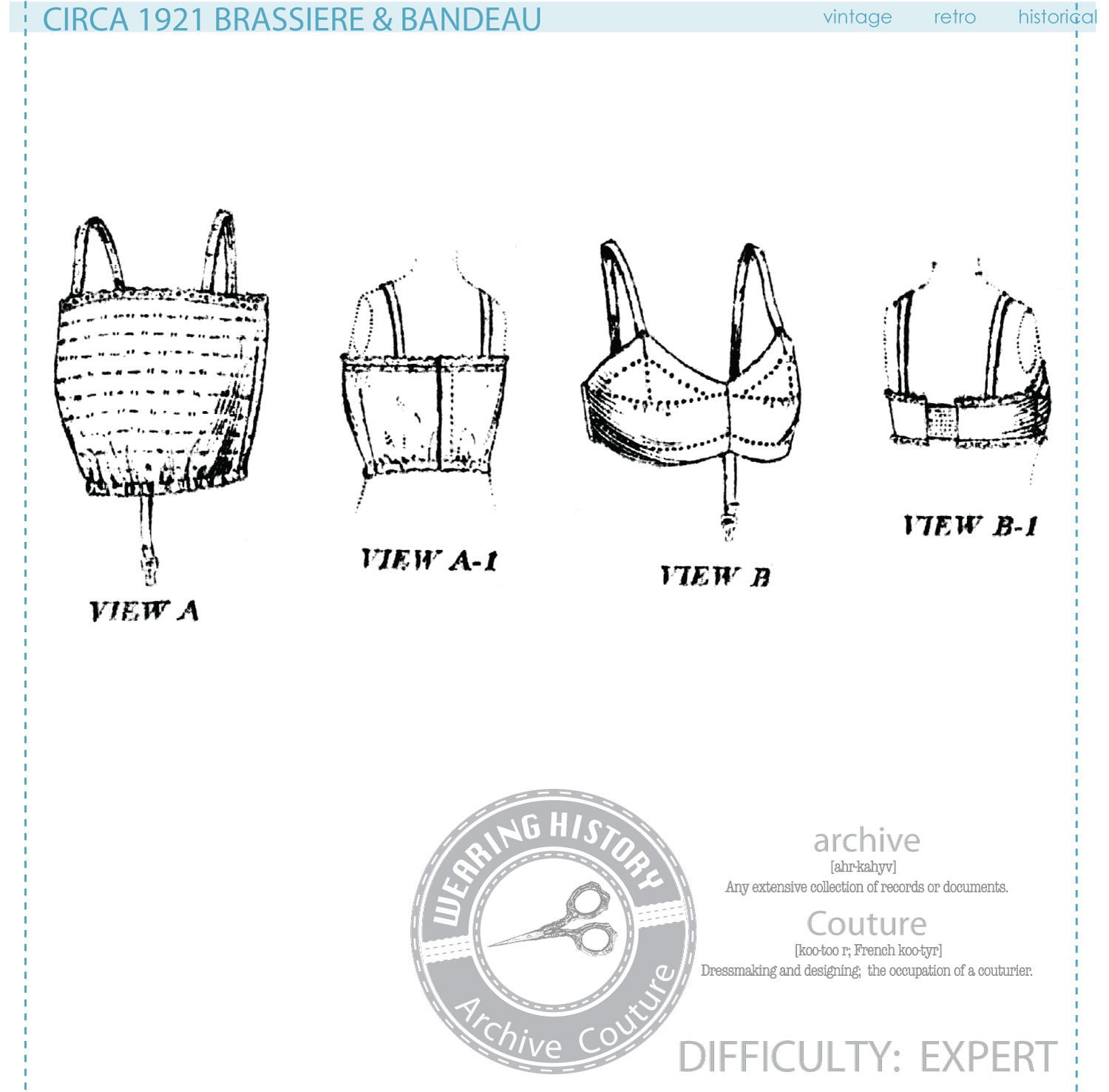 RH1235 — Ladies' 1920s Brassieres and Bandeaux sewing pattern –  Reconstructing History