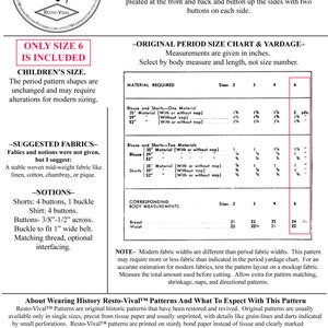 E-Pattern- Size 6- Mid 1940's Child's Two Piece Play Suit- Shorts Blouse- Wearing History PDF Download Pattern Children 40s 50s zdjęcie 2