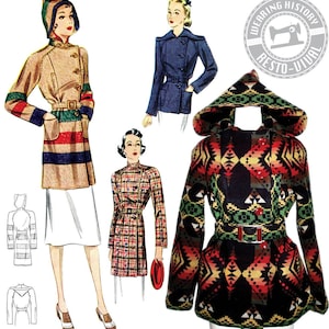 PRINTED PATTERN- 1930s Blanket Coat Pattern- Wearing History