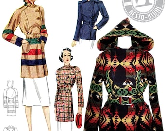 PRINTED PATTERN- 1930s Blanket Coat Pattern- Wearing History