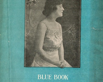 E-BOOK 1917 PDF- Glossila Blue Book of Crochet- 1917- For Rayon Crochet Thread- 1910s 1900s wwi