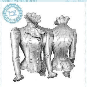 E-Pattern Sophie 1899 French Jacket Pattern Wearing History Victorian PDF Sewing Pattern image 1