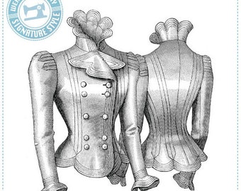 E-Pattern- Sophie- 1899 French Jacket Pattern- Wearing History Victorian PDF Sewing Pattern