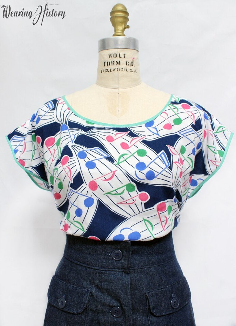 PRINTED PATTERN Lana 1940's Blouse and Crop Tops - Etsy