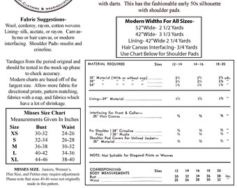 E-pattern 1950s wanda Dolman Jacket Pattern Sizes 30-46 Bust