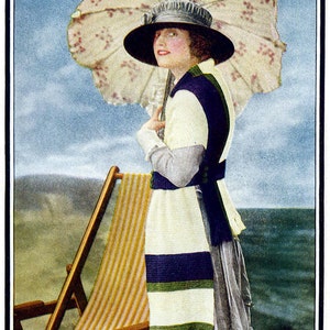 1919 Beach Scarf-  PDF Knitting Pattern Instant Download