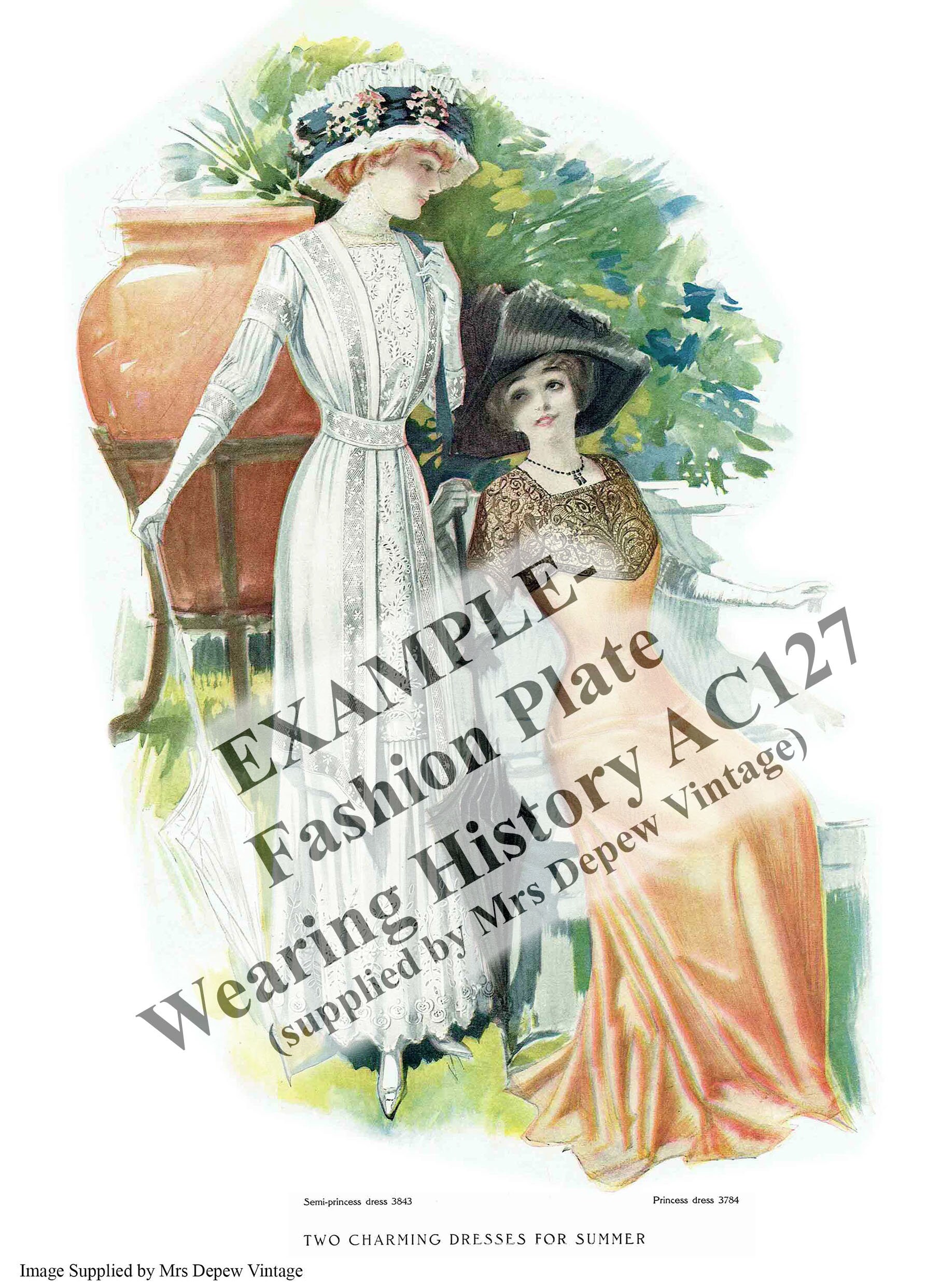 PRINTED PATTERN- Circa 1910 "eliza" Dress- 1900 1910s- Bust 36" Waist 26" -  Edwardian Wearing History PDF Vintage Historical Sewing Pattern - Etsy