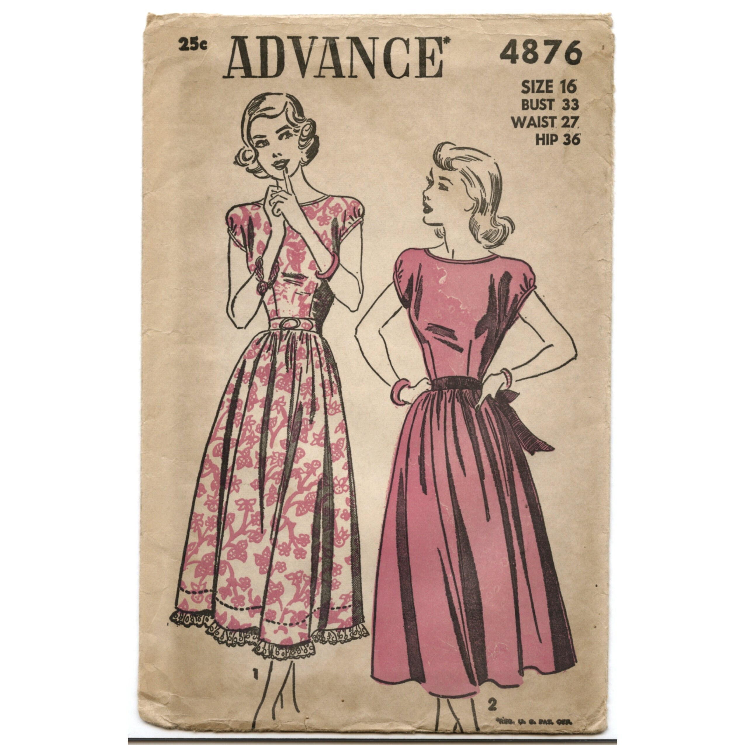 Vintage 1940s Cute Dress Pattern 