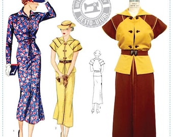 PRINTED PATTERN- Tea at Two- 1930s Day or Afternoon Dress Pattern- Wearing History