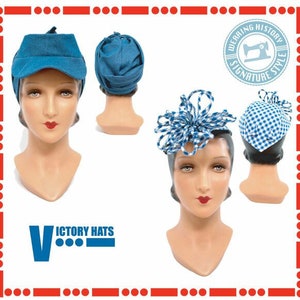 PRINTED PATTERN- 1940s WWII Victory Hat Pattern- Wearing History