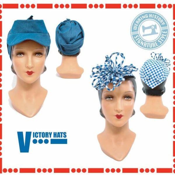 PRINTED PATTERN- 1940s WWII Victory Hat Pattern- Wearing History