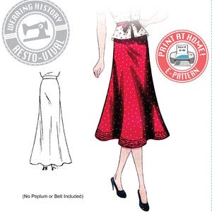 E-Pattern-1930s Day or Evening Bias Skirt Pattern- Wearing History PDF Sewing Pattern