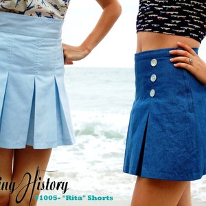 E-Pattern Rita Pleated Shorts Late 1930s 1940s Style Wearing History PDF Download image 2