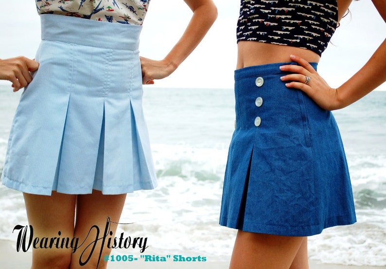 E-Pattern Rita Pleated Shorts Late 1930s 1940s Style Wearing History PDF Download image 2