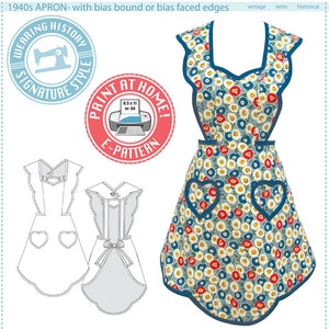 E-Pattern- 1940s Apron- Wearing History PDF Vintage Sewing Pattern