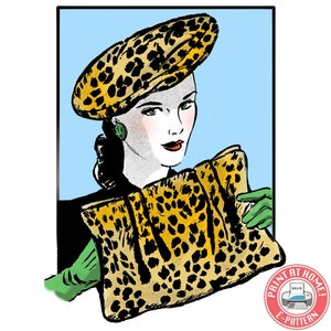 E-Pattern- 1940s Beret Hat and Muff Pattern- Wearing History PDF