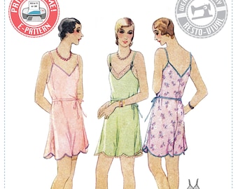 E-Pattern-Myrtle- Circa 1930 Step-In Combination Underwear Teddy Pattern- Wearing History PDF 1930s 30s 1920s 20s