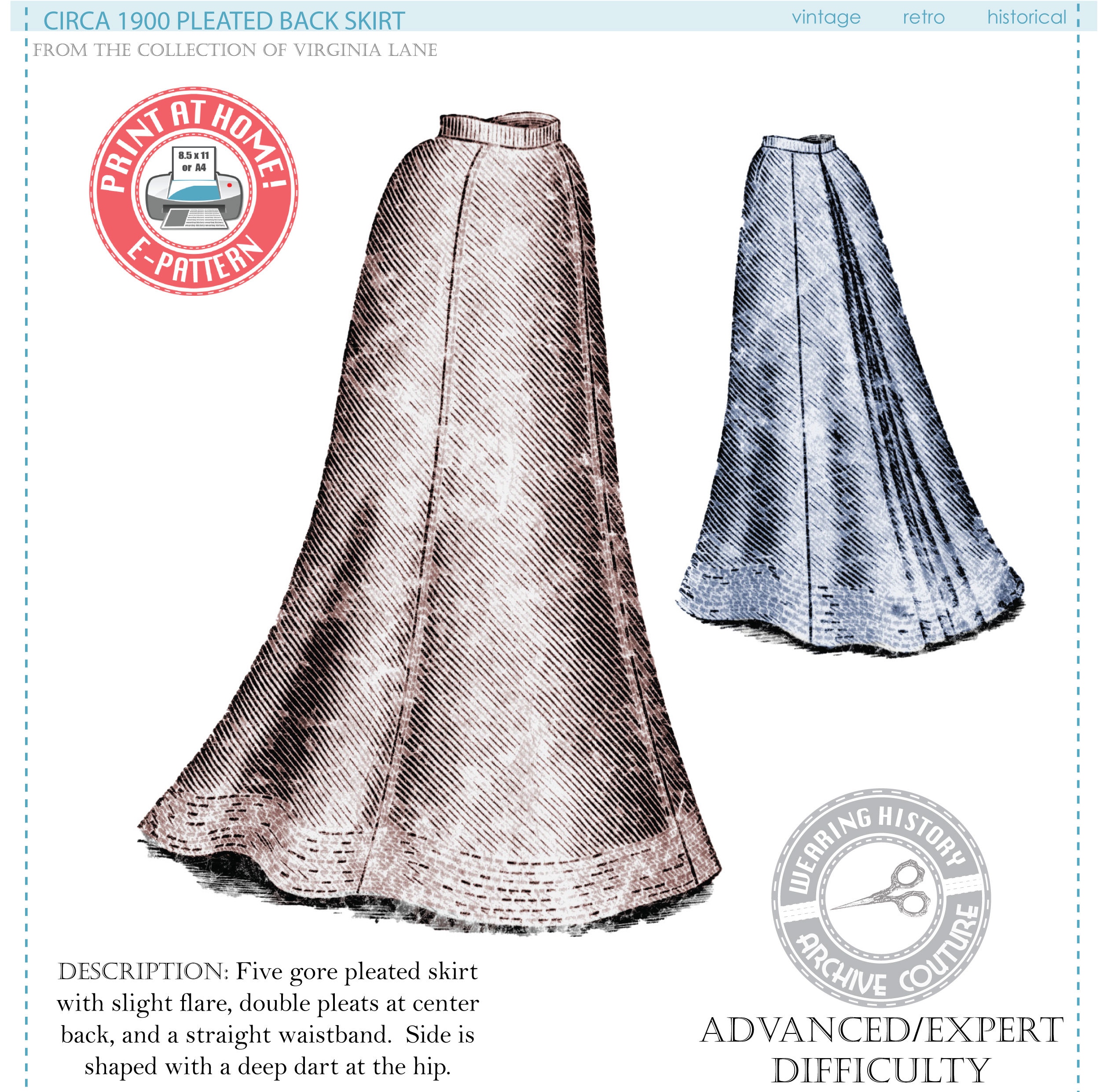 Printable Victorian Walking Skirt Pattern Free Victorian Walking