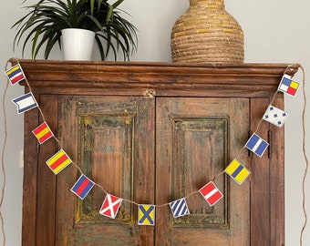 Nautical Flags garland, Numbers 0-9, Tiny flags