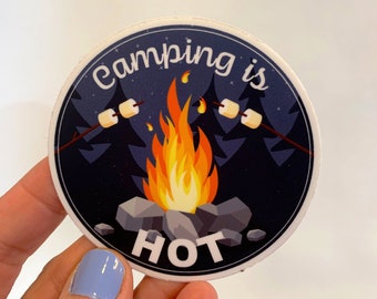 Camping is Hot Sticker