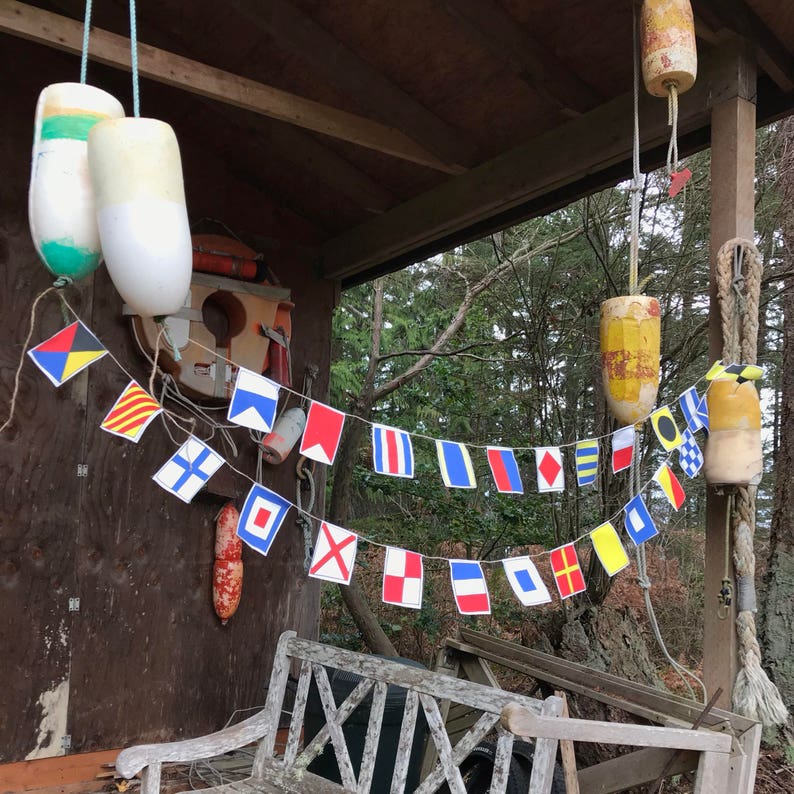 Nautical Flags Garland Small Flags A Z Party Decor Paper Party Supplies