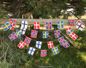 Nordic flags garland