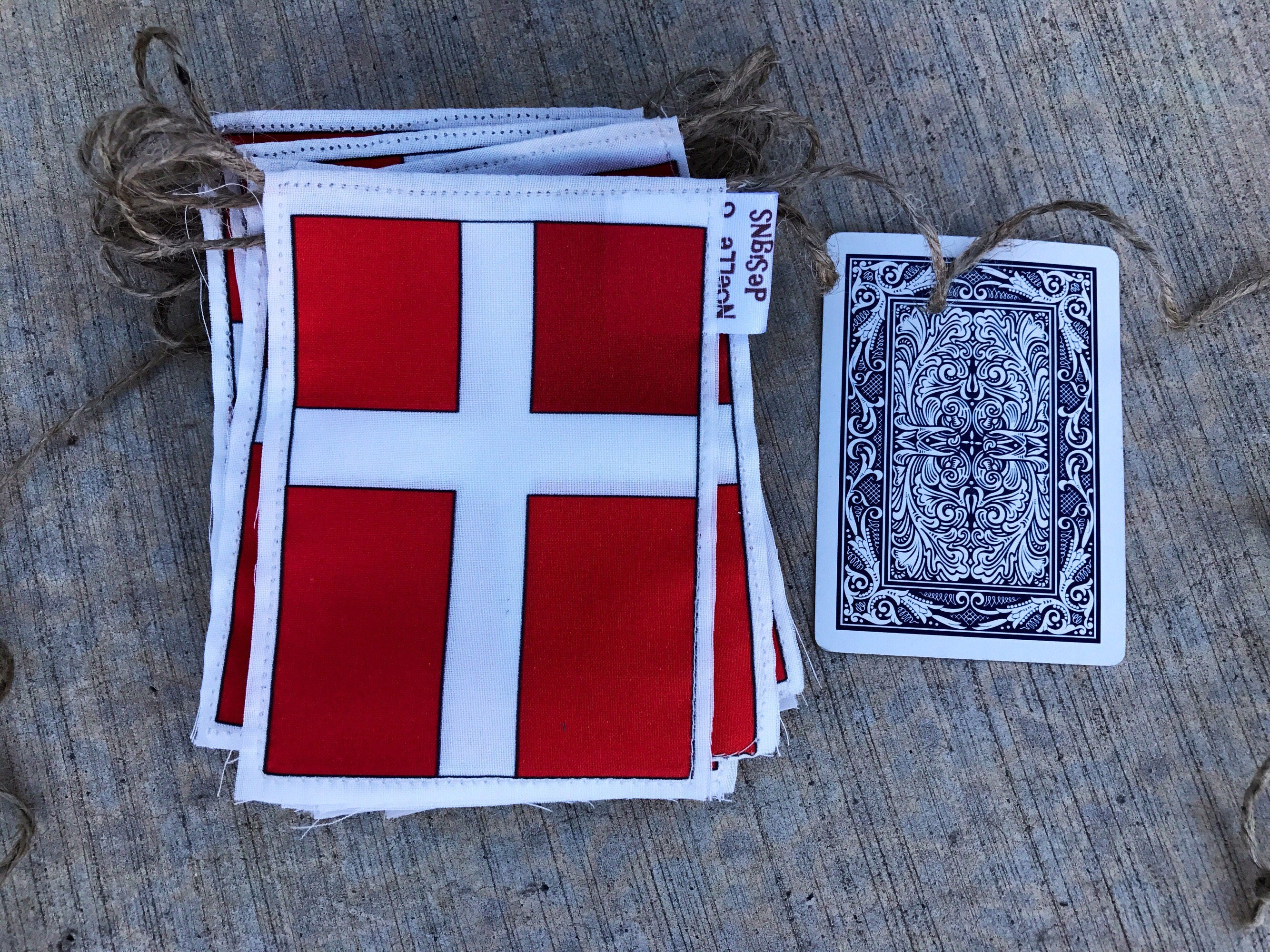 Danish flag garland | Etsy