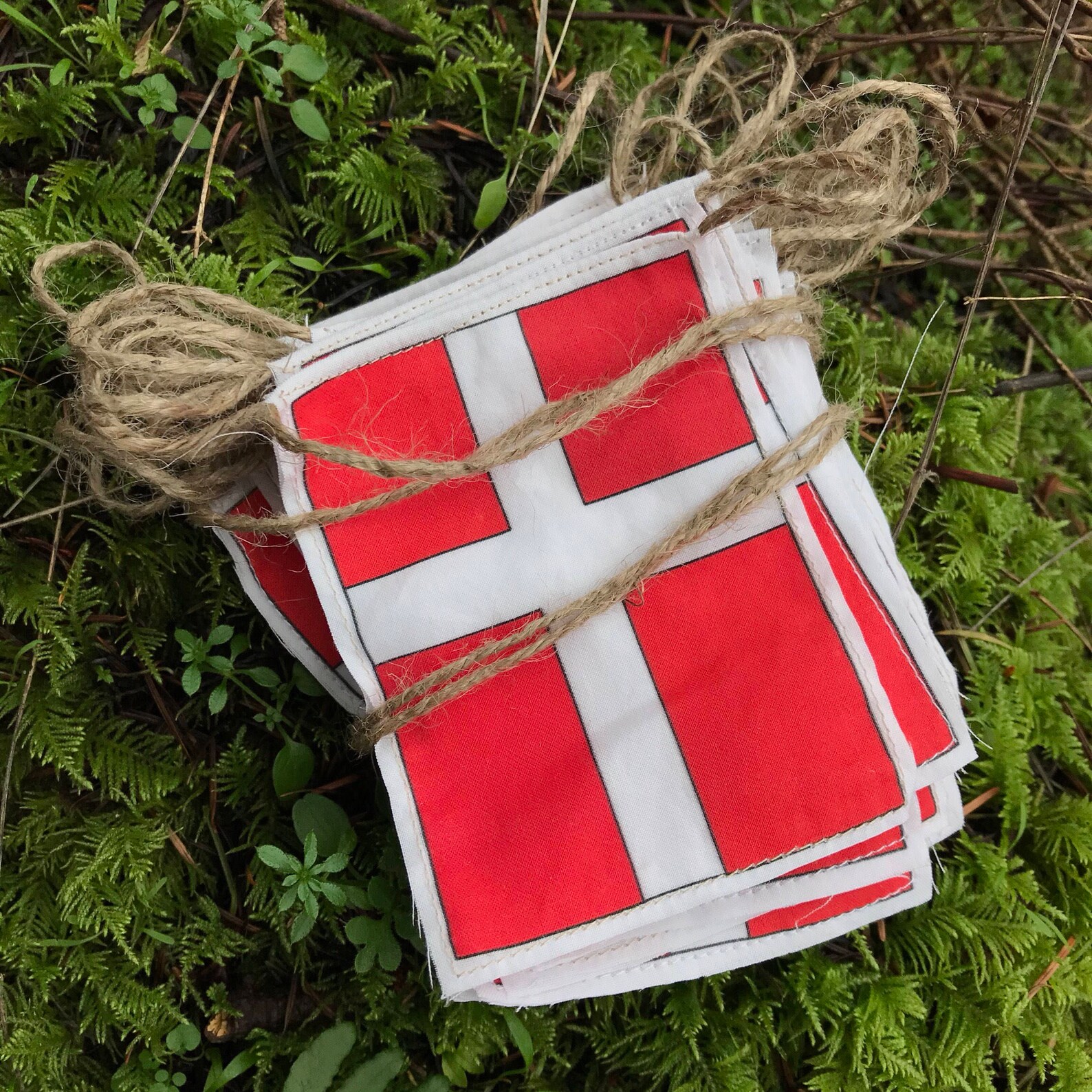 Danish flag garland | Etsy