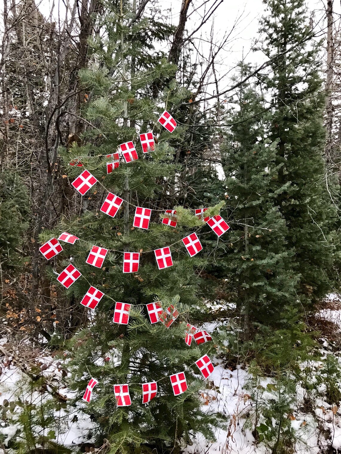 Danish flag garland | Etsy