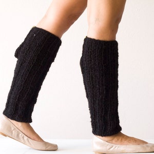 Sales Black knit leg warmers with a zipper slouchy leg warmers spats leggings knit leg warmers black leg warmers image 3