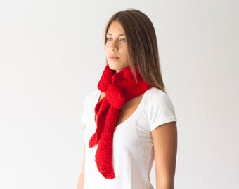 Sales Red knit bow collar knit scarf neckwarmer cowl scarf neck warmer scarf with pleats