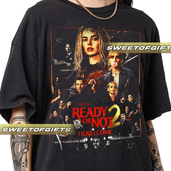 Limited Ready or Not 2 Movie T-Shirt: Here I Come, Vintage Horror Graphic Tee, Unisex Shirt