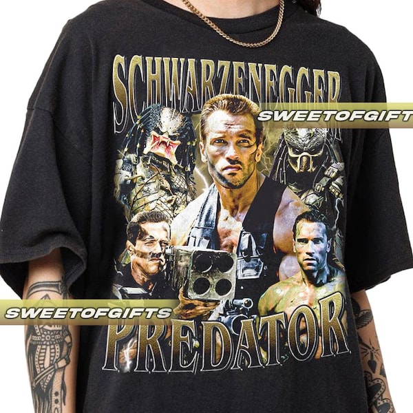 Limited Schwarzenegger Predator Movie Vintage T-Shirt, Shirt Gift For Woman and Man Unisex T-Shirt GP02