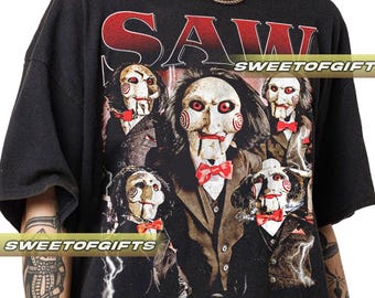 Limited SAW horrorfilm vintage T-shirt, shirt cadeau voor vrouw en man Unisex T-shirt GP02