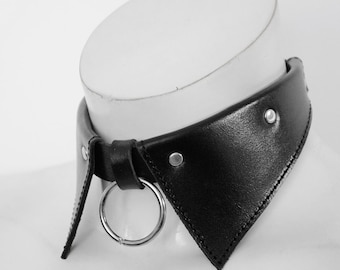 WEDNESDAY ADDAMS COLLAR: Black/White choker with O-ring and buckle closure
