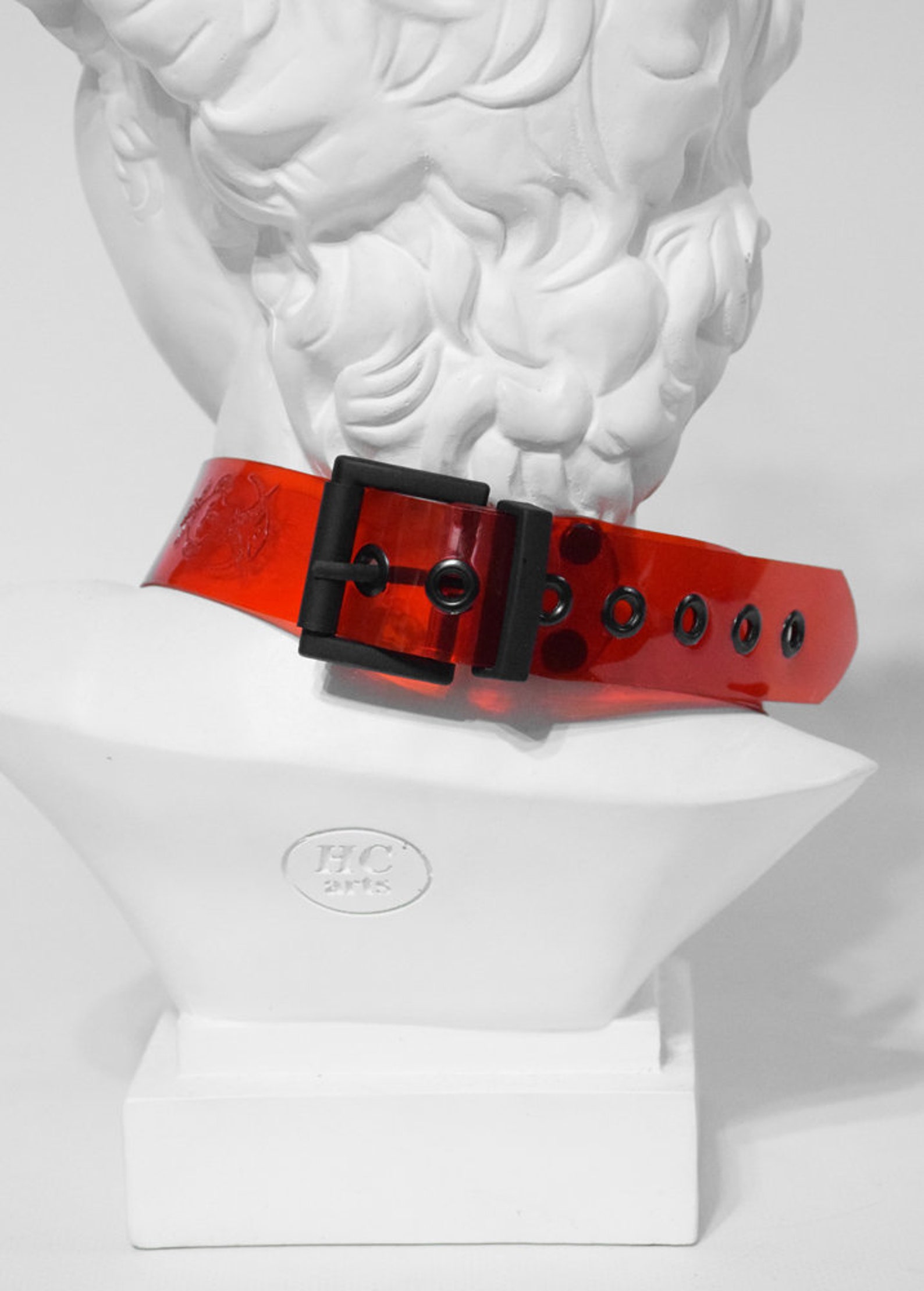Pvc Choker GARGOYLE CHOKER: Black or Red Pvc Choker With Crystals and Small Metal ...